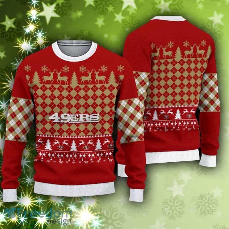 San Francisco 49ers Fans Reindeer Design Knitted Christmas Sweater -  Freedomdesign