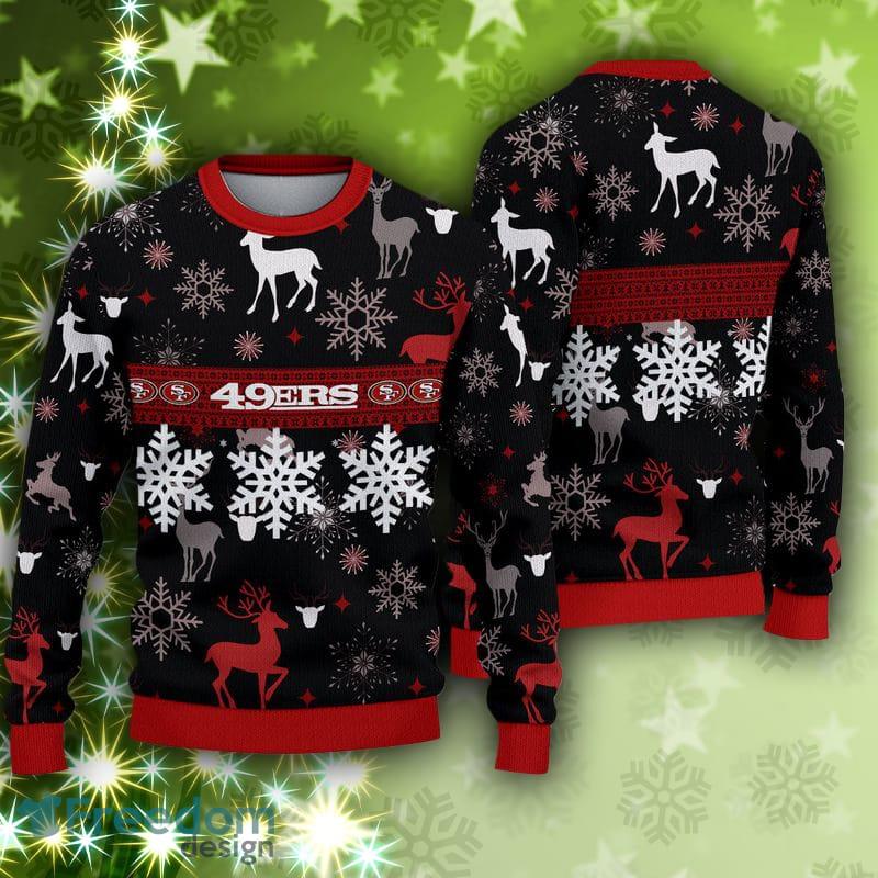 San Francisco 49ers Fans Reindeer Design Knitted Christmas Sweater -  Freedomdesign