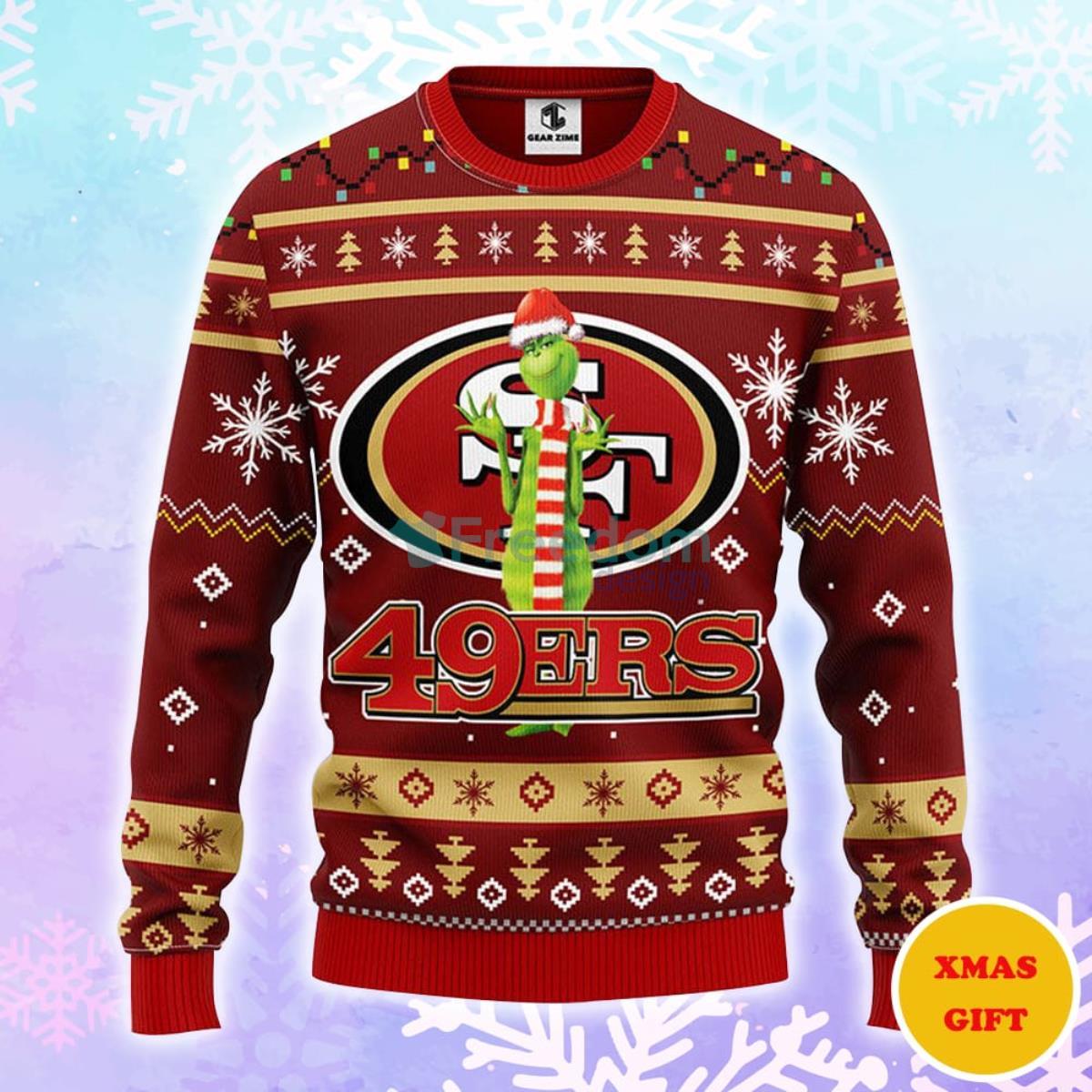 San Francisco 49ers Funny Grinch Christmas AOP Sweater Product Photo 1