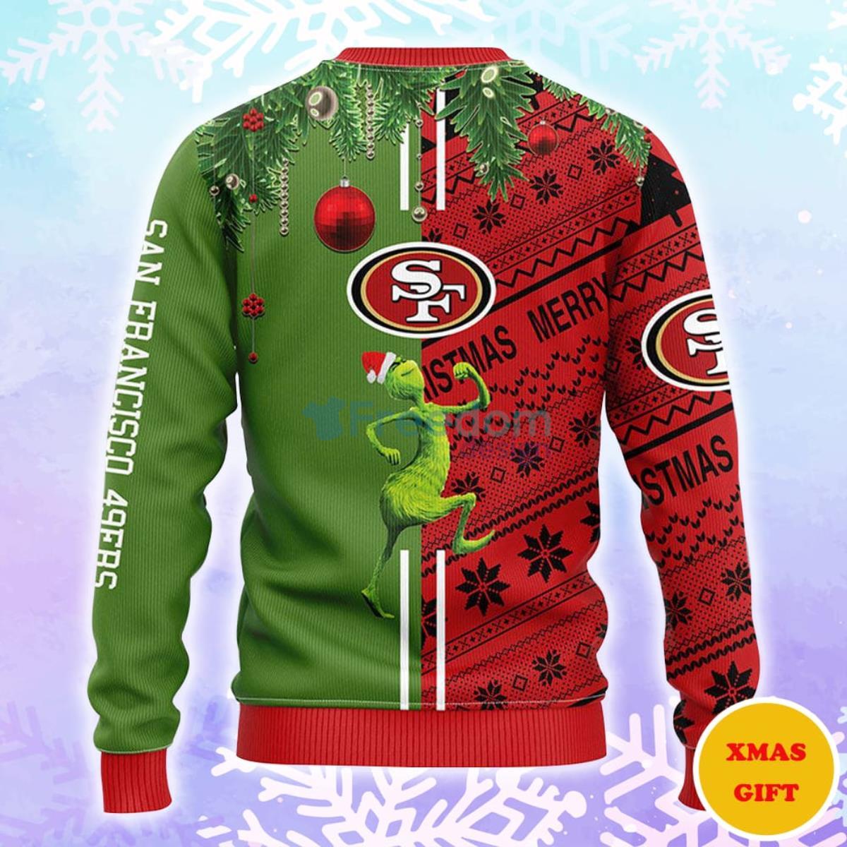 San Francisco 49ers Grinch & Scooby-Doo Christmas AOP Sweater Product Photo 2