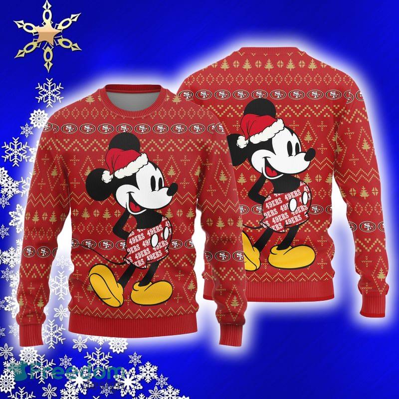 San Francisco 49ers Mickey And Friends Christmas Sweater 3D All