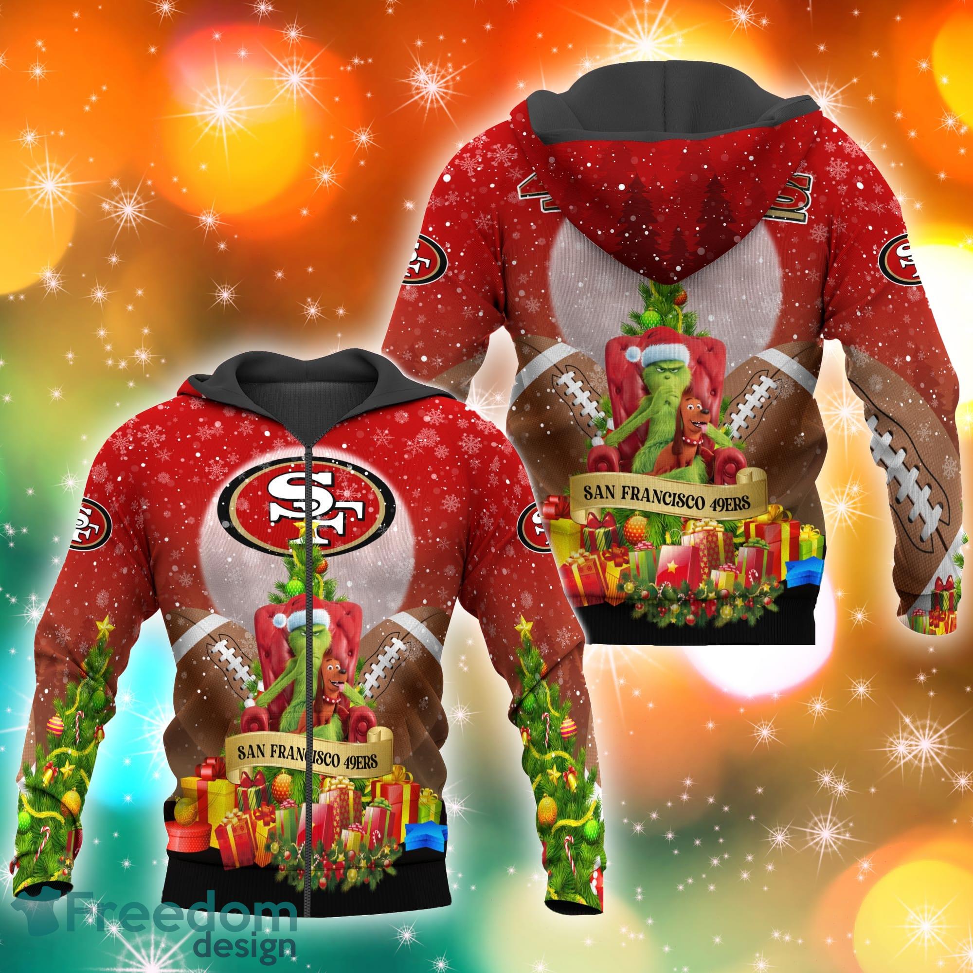 San Francisco 49ers NFL Grinch Christmas Tree 3D Hoodie Pullover Prints -  Freedomdesign