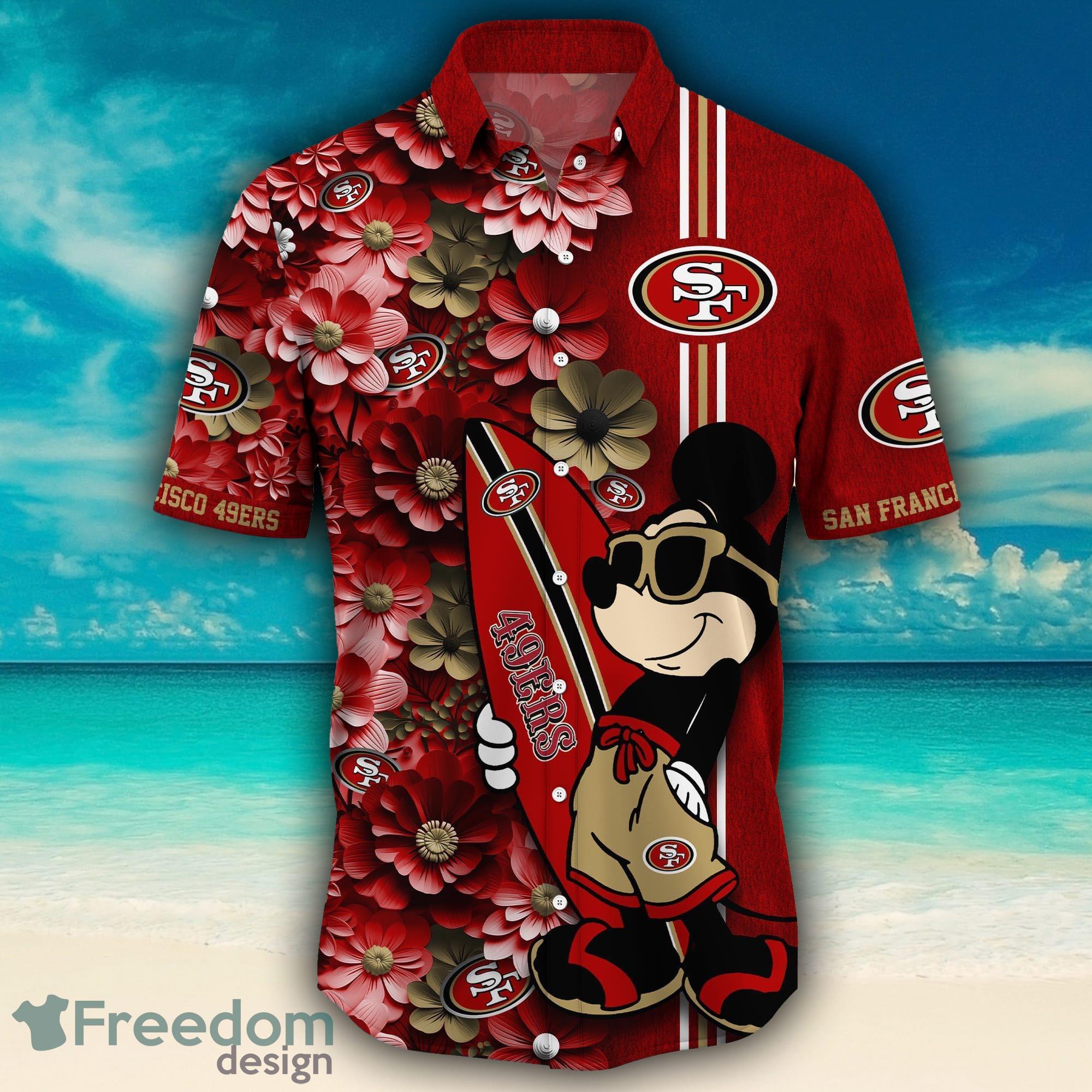 San Francisco 49Ers Mickey Mouse Hawaiian Shirt, 49Ers Logo Red