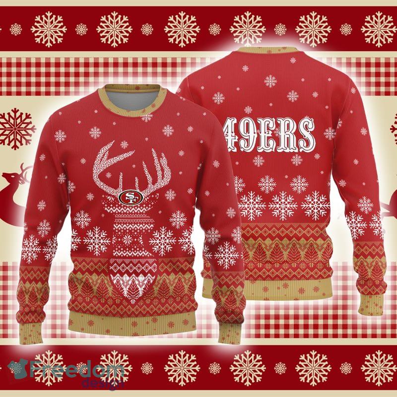 San Francisco 49ers Christmas Reindeers Pattern Ugly Sweater For