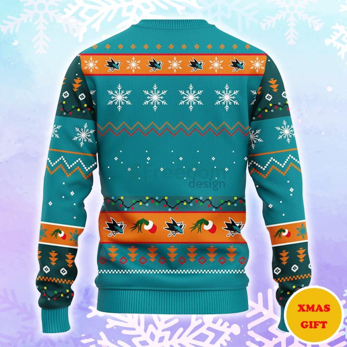 San Jose Sharks 12 Grinch Xmas Day Christmas AOP Sweater Product Photo 2