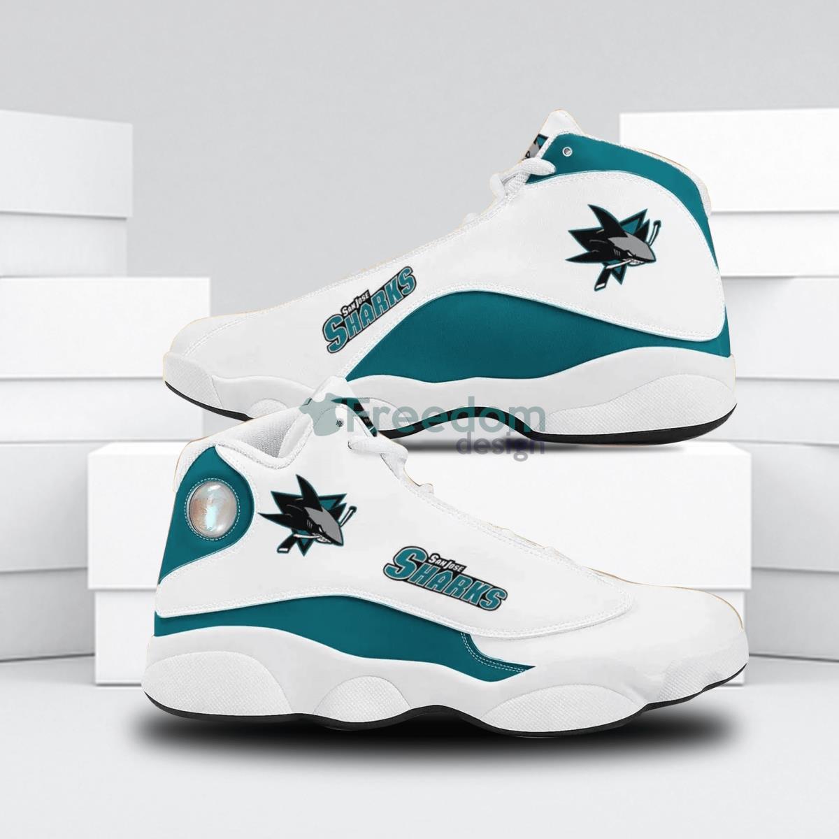 San Jose Sharks Football Team Air Jordan 13 Shoes Running Casual Sneakers For Fans Product Photo 1