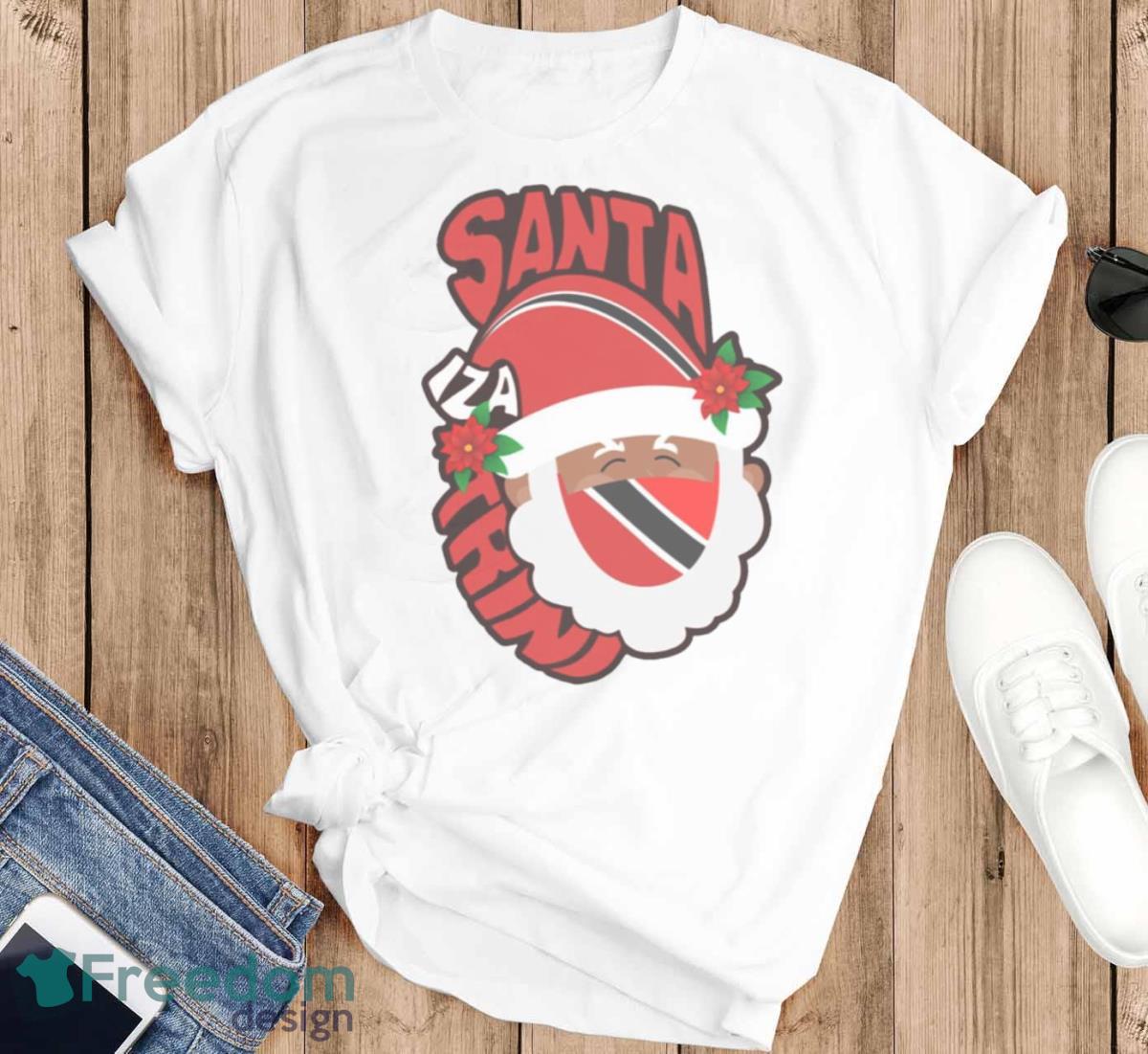 Santa Iza Trini Trinidad Christmas Shirt - T-SHIRT FLAT