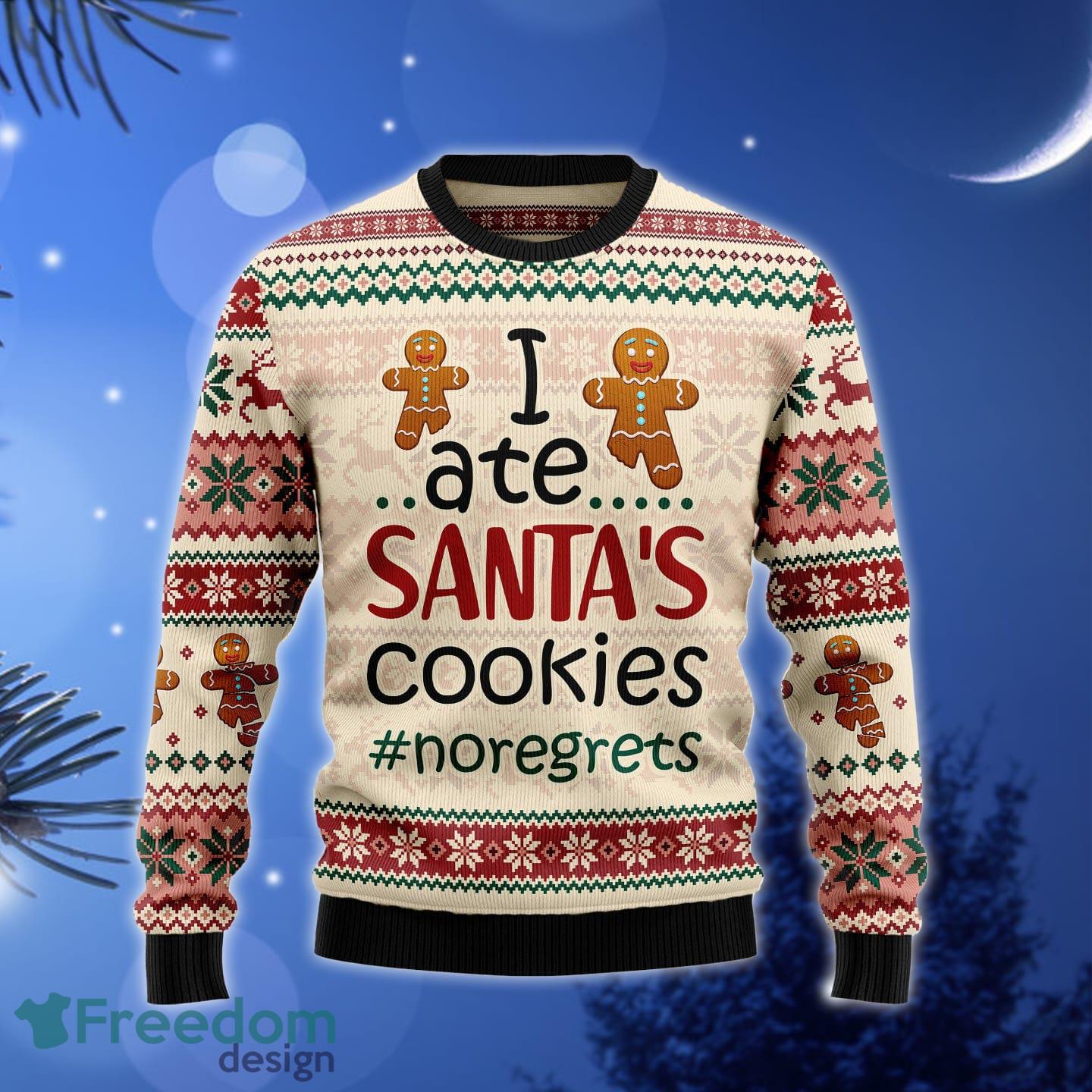 Santa's Cookies Cookie Monster Ugly Christmas Sweater 3D Gift For Men And  Women