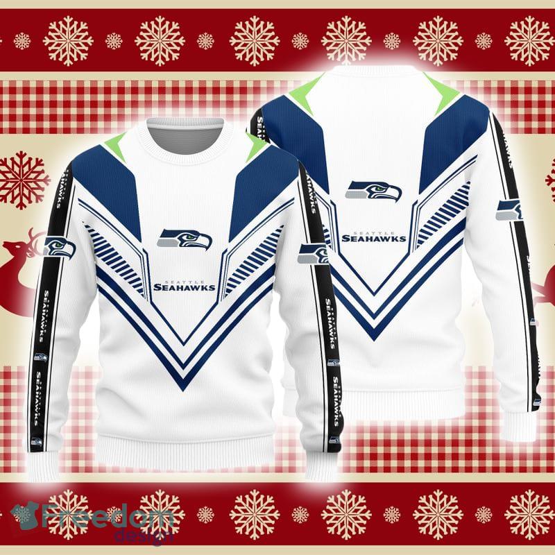 Seattle Seahawks Christmas Reindeer Ugly Christmas Sweater - Freedomdesign