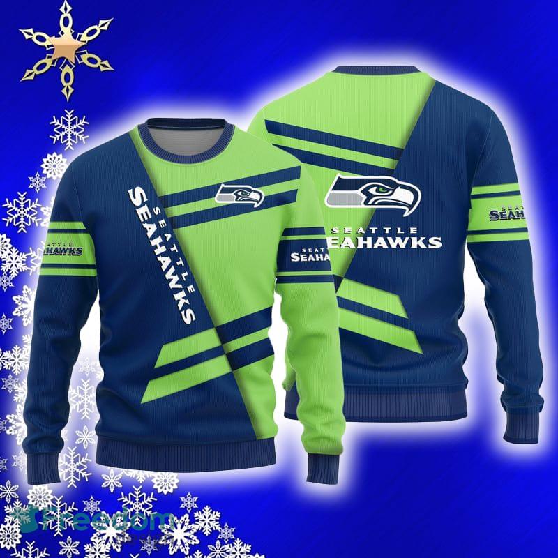 Seattle Seahawks Basic Knitted Sweater For Christmas - Freedomdesign