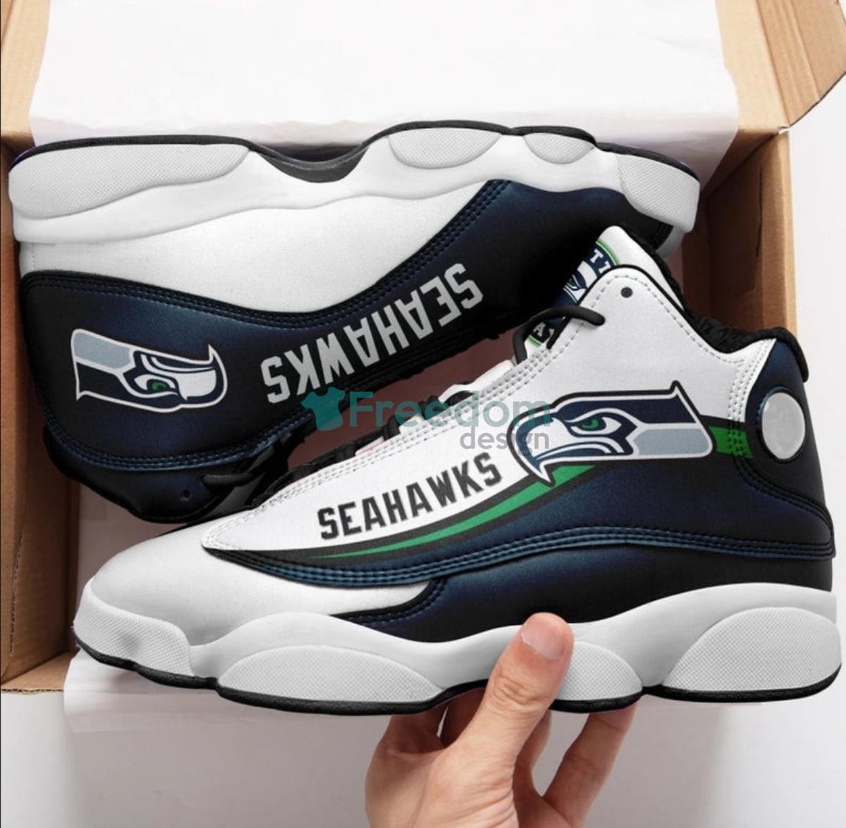 Seattle Seahawks Football Team Air Jordan 13 Shoes Running Casual Sneakers Product Photo 1