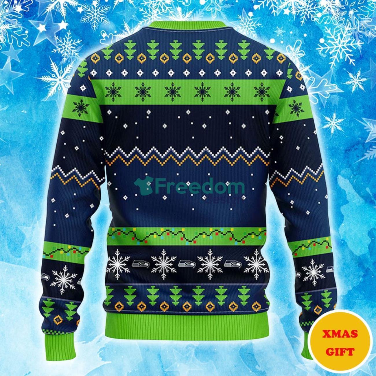 Seattle Seahawks HoHoHo Mickey Christmas AOP Sweater Product Photo 2