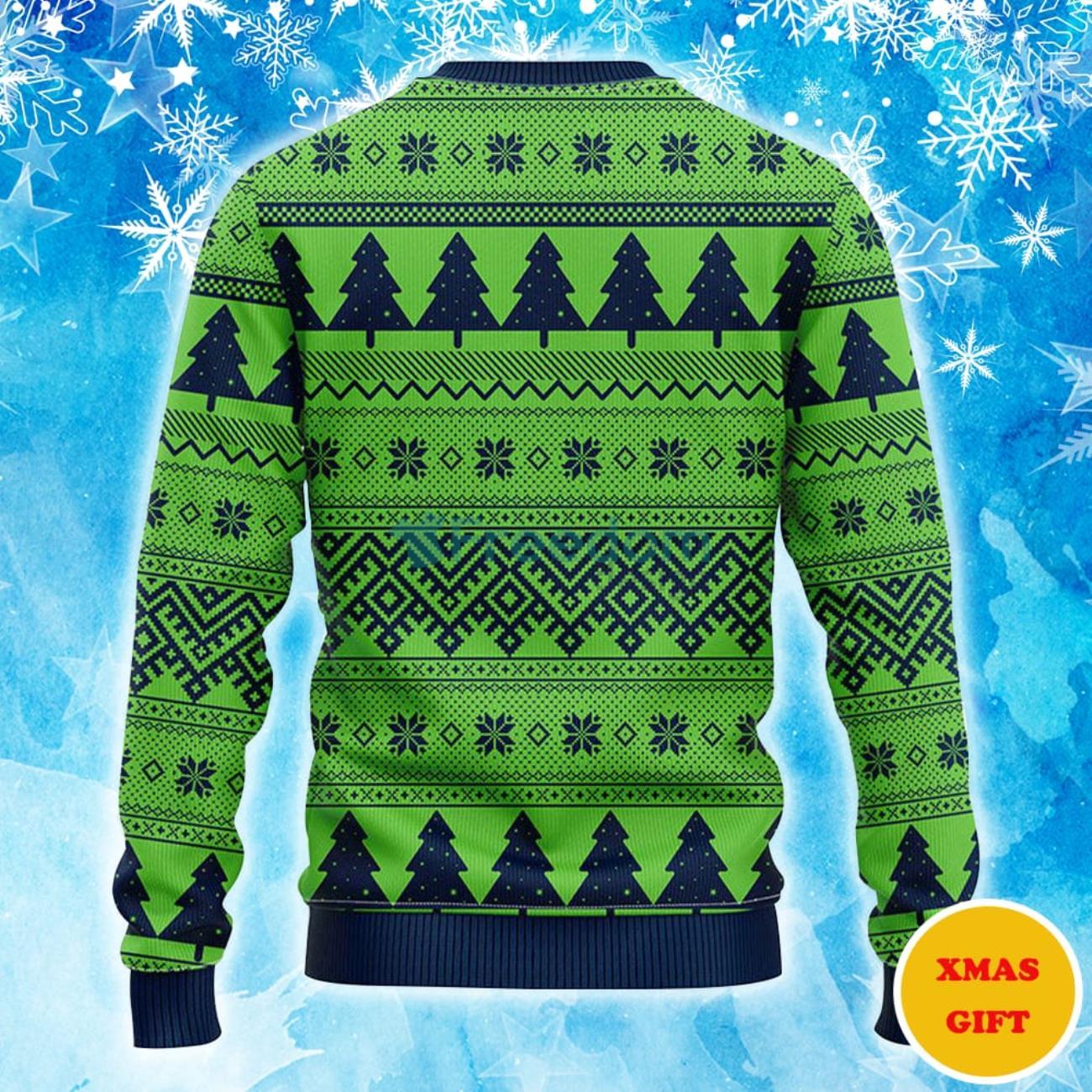 Seattle Seahawks Minion Christmas AOP Sweater Product Photo 2