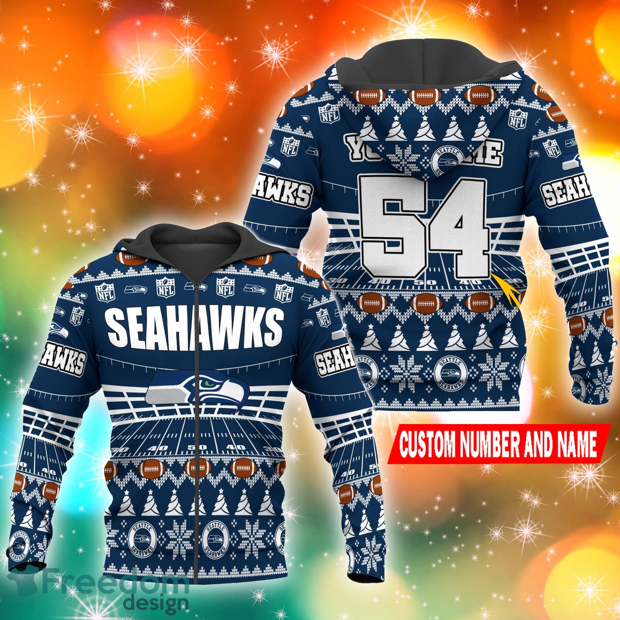 Seattle Seahawks NFL Ugly Stadiums Christmas 3D Zip Hoodie Custom