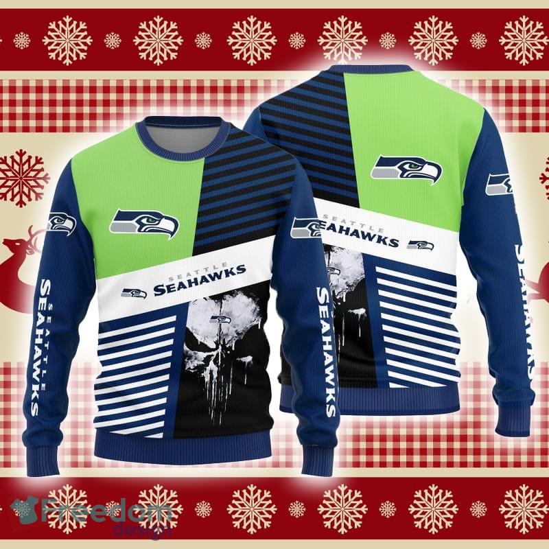 Seattle Seahawks Fans Skull February Knitted Christmas Sweater