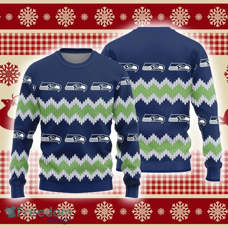 For Fans Seattle Seahawks Christmas Funny DJ Santa Ugly Christmas