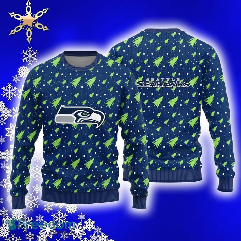 Seattle Seahawks Christmas Reindeer Ugly Christmas Sweater - Freedomdesign