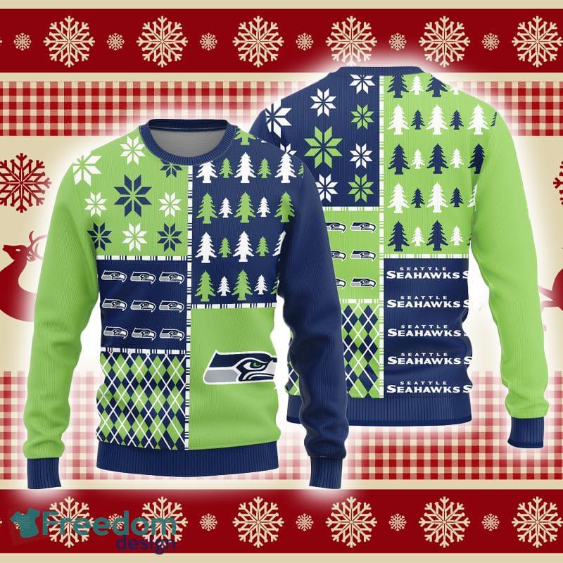 Seattle Seahawks Fans Reindeer Gift Ugly Christmas Sweater - Freedomdesign