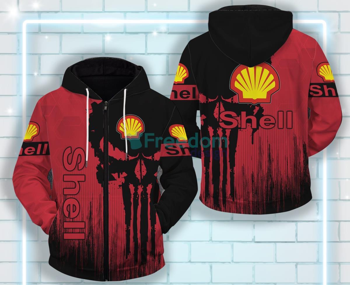 Shell All Over Printed 3D Zip Hoodie Product Photo 1