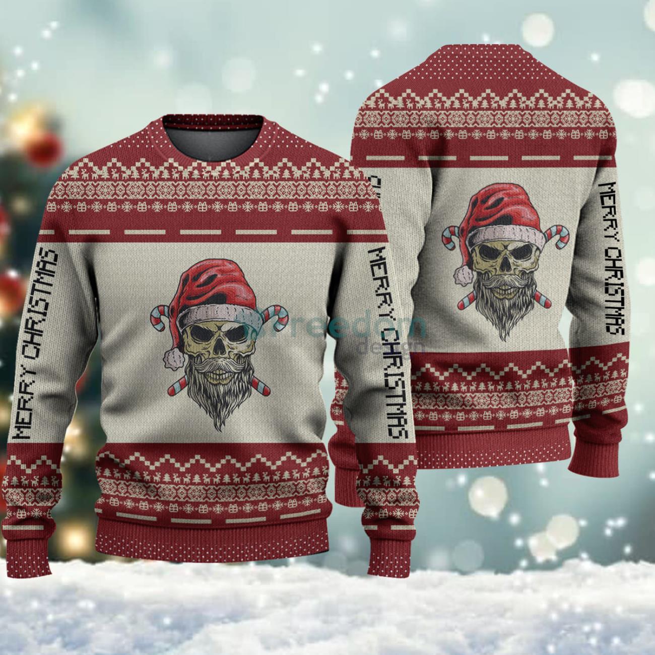 Skeleton Christmas Knitted Sweater Product Photo 2