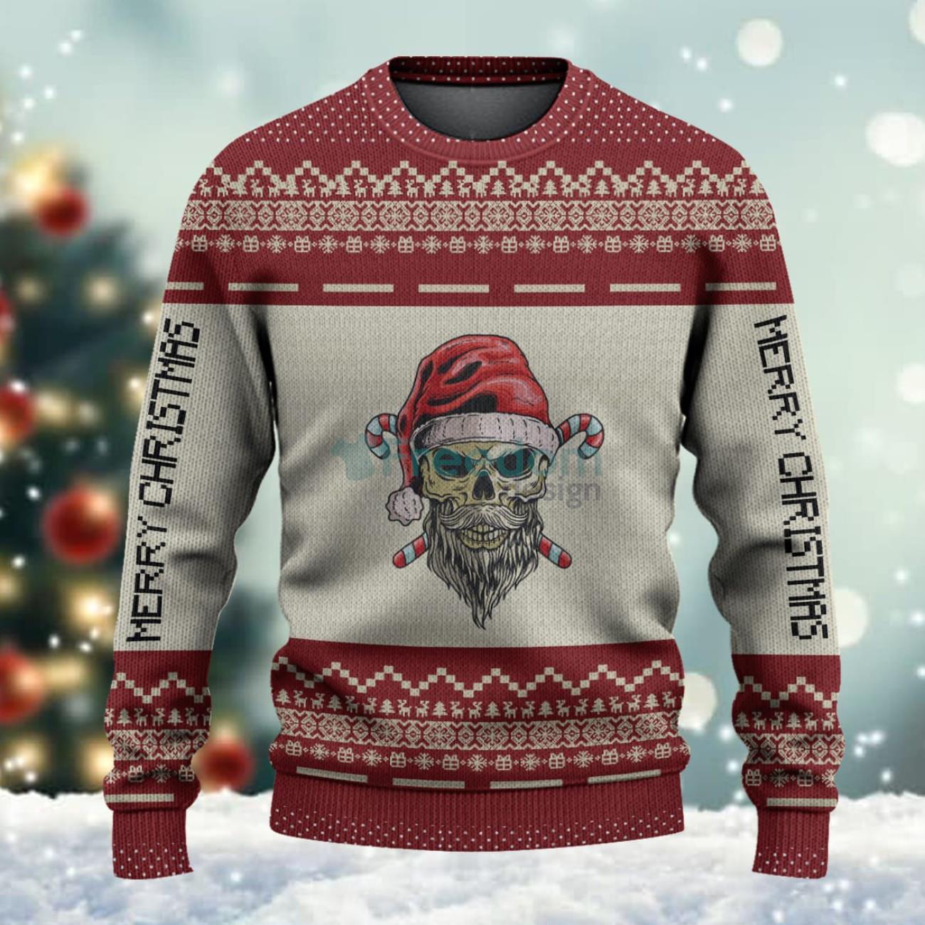 Skeleton Christmas Knitted Sweater Product Photo 1