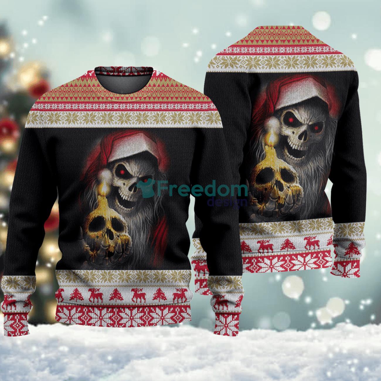 Skull Christmas Knitted Sweater Product Photo 1