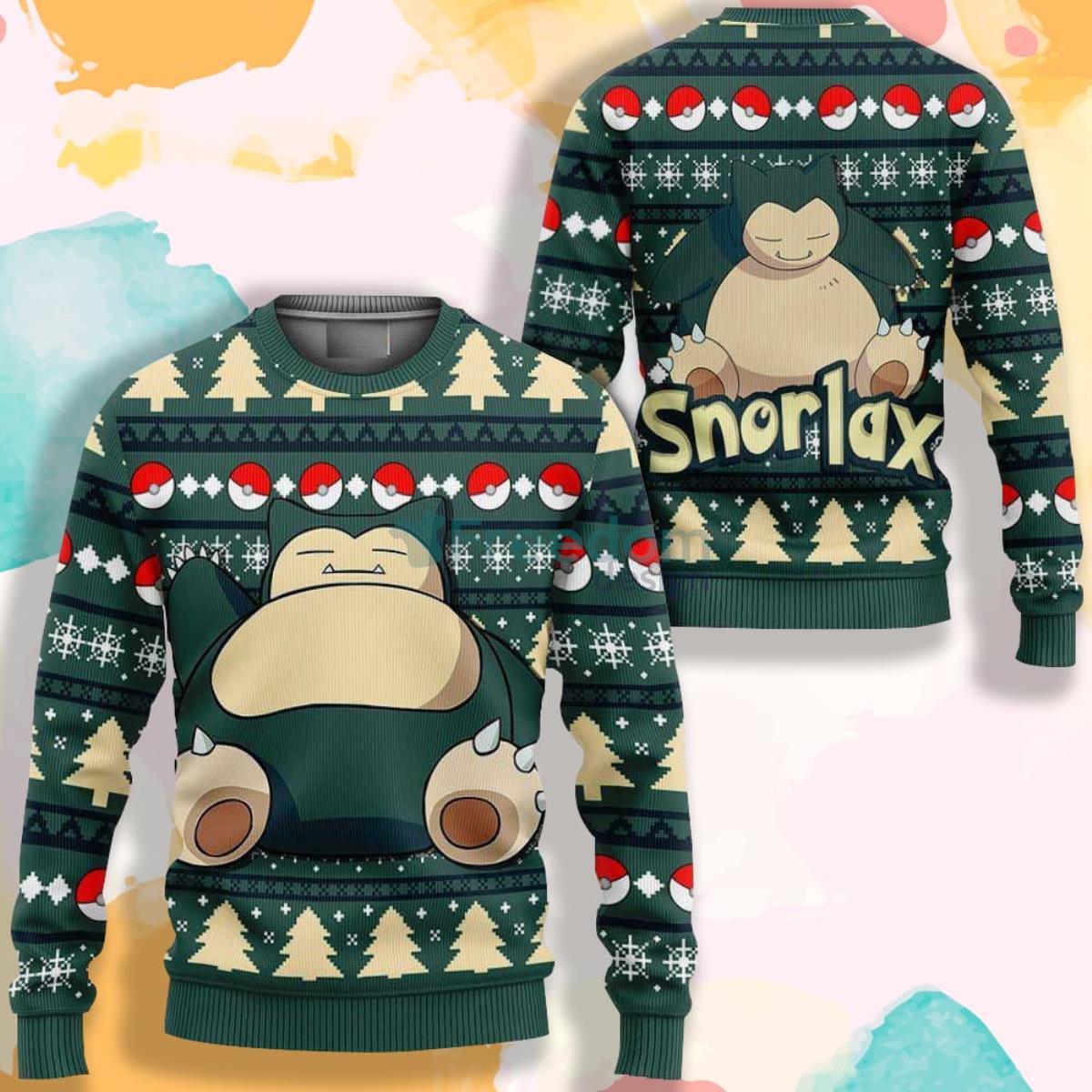 Snorlax Anime Pokemon AOP Sweater Product Photo 1