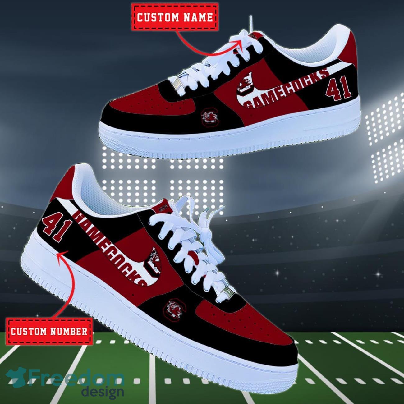 South Carolina Gamecocks NCAA Air Force Shoes Custom Name Product Photo 2