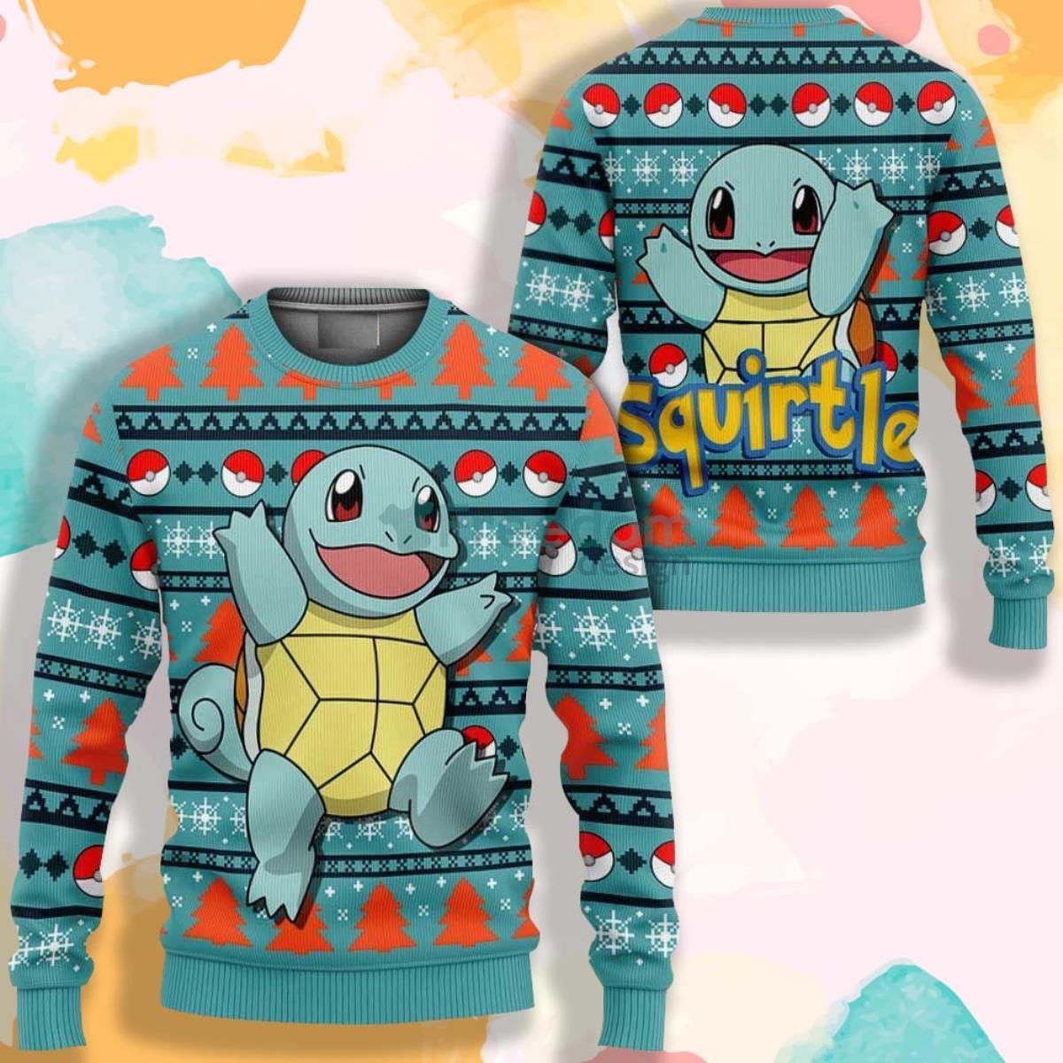 Squirtle Anime Pokemon AOP Sweater Product Photo 1