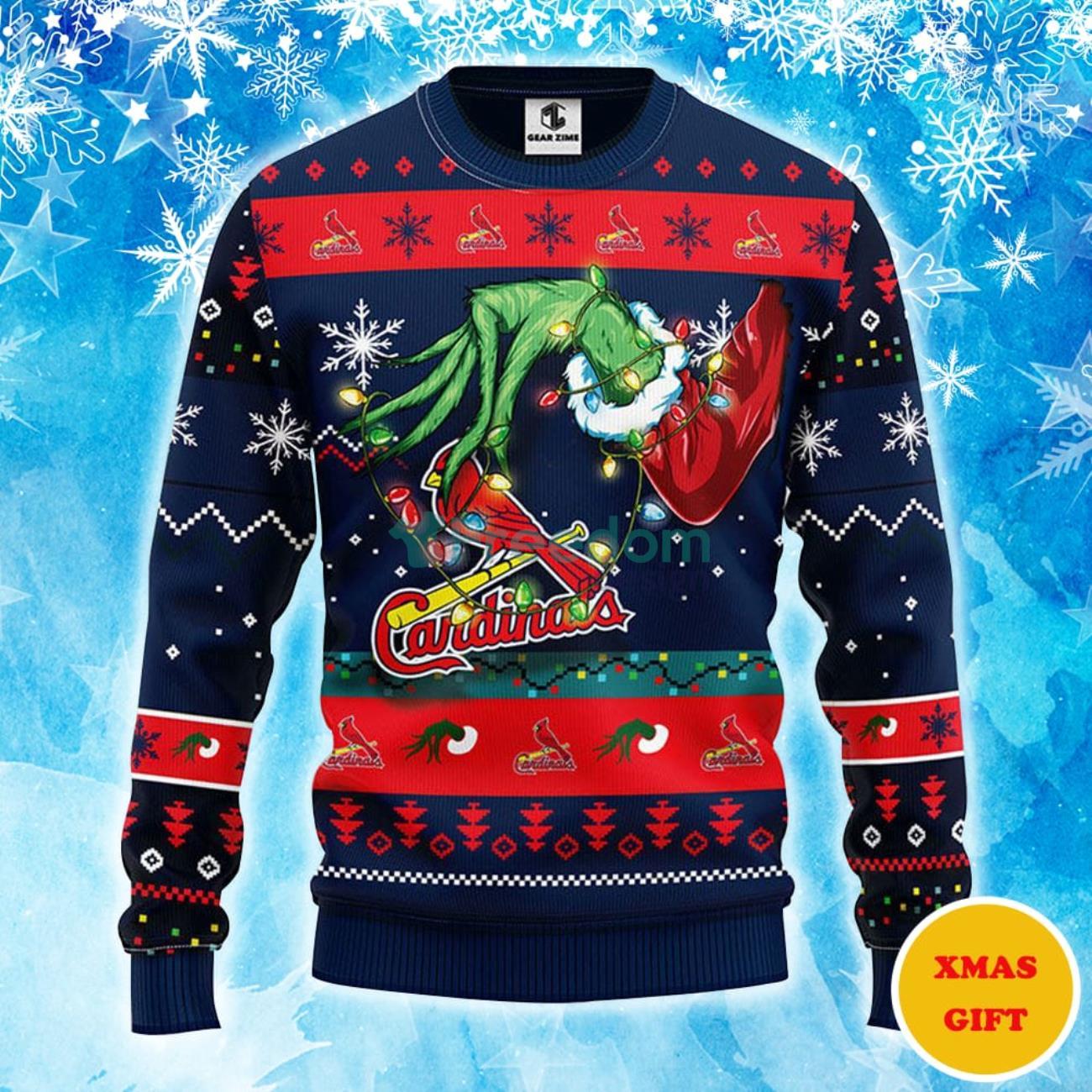 St. Louis Cardinals Grinch Christmas AOP Sweater Product Photo 1