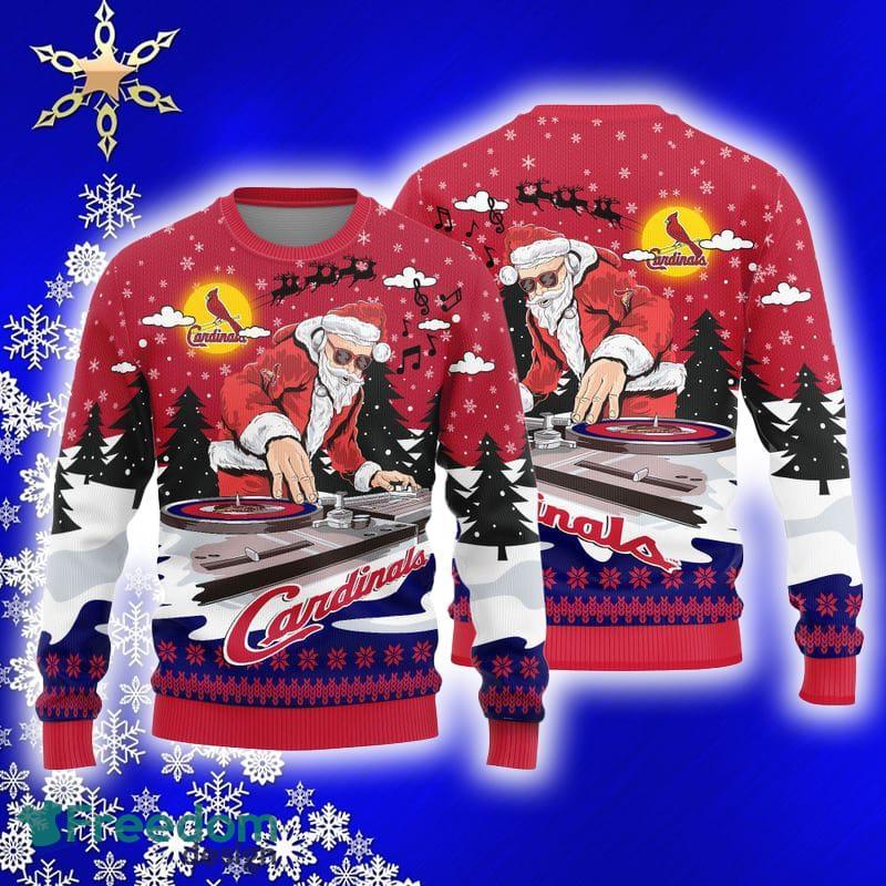 St. Louis Cardinals Teams Funny DJ Santa Knitted Sweater For