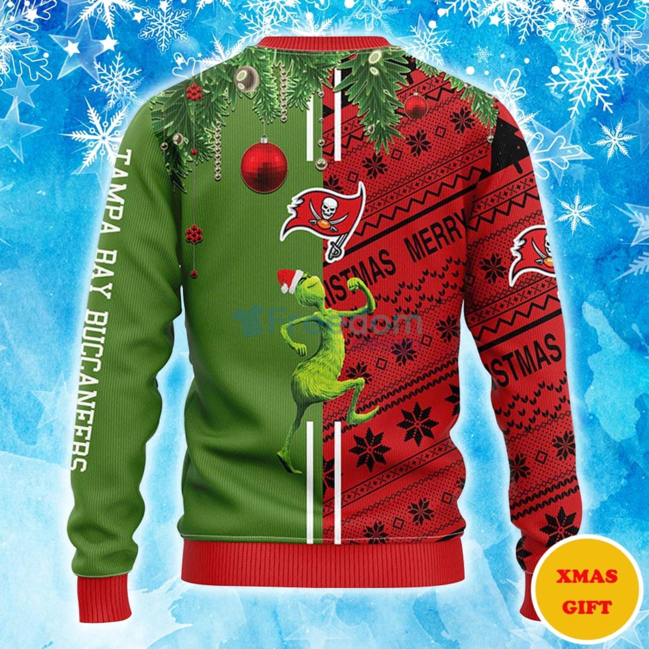 Tampa Bay Buccaneers Grinch & Scooby-Doo Christmas AOP Sweater Product Photo 2