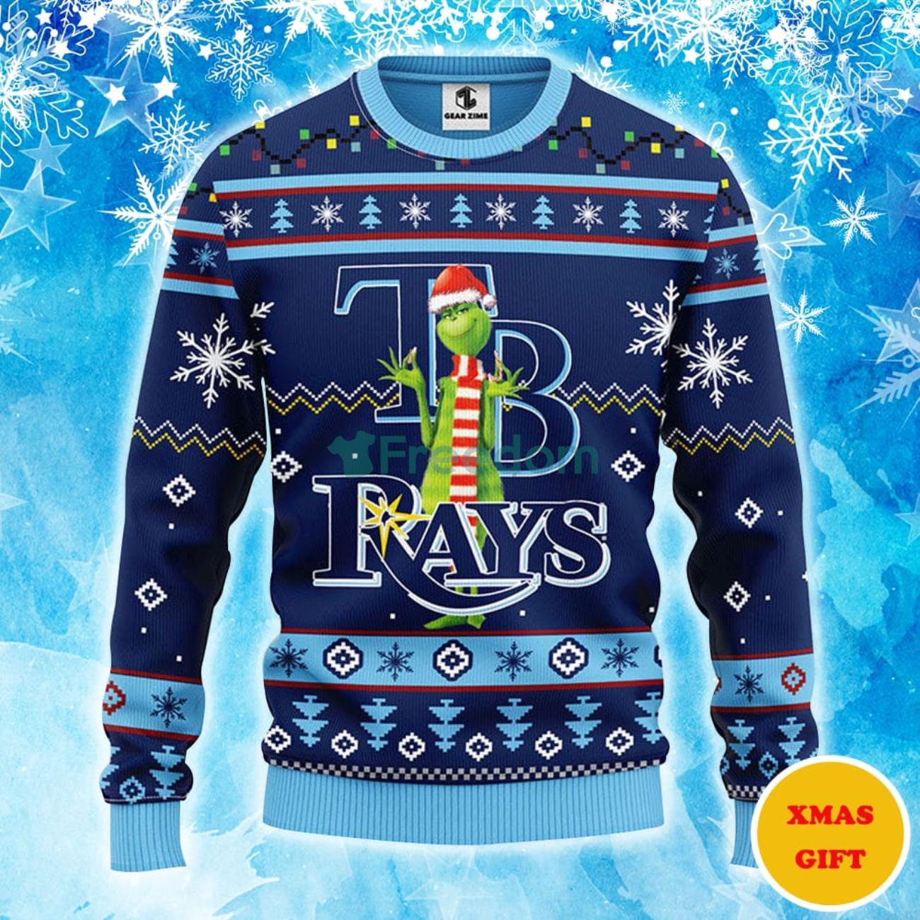 Tampa Bay Rays Funny Grinch Christmas AOP Sweater Product Photo 1