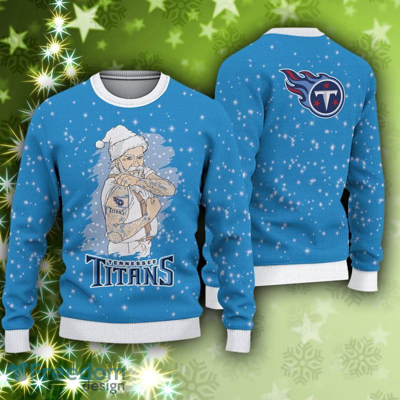 tennessee titans fans santa claus tattoo ugly christmas sweater gift