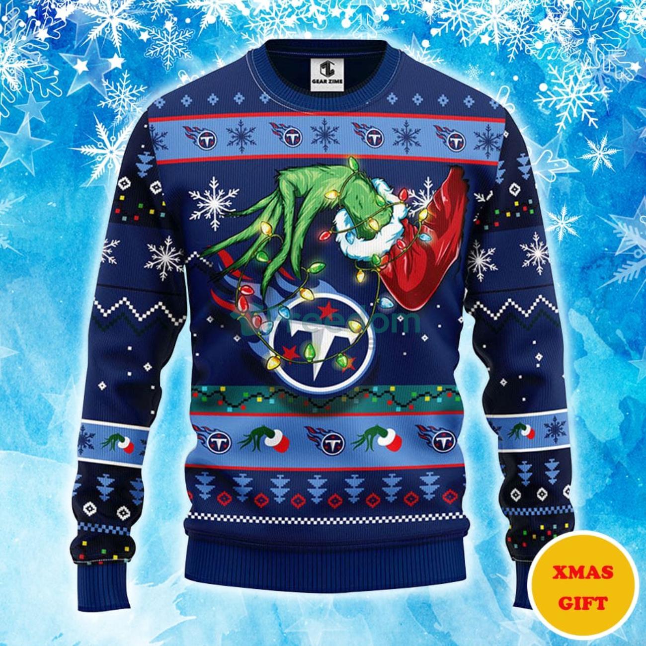 Tennessee Titans Grinch Christmas AOP Sweater Product Photo 1