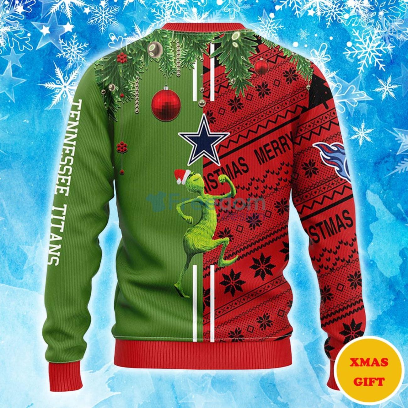 Tennessee Titans Grinch & Scooby-Doo Christmas AOP Sweater Product Photo 2