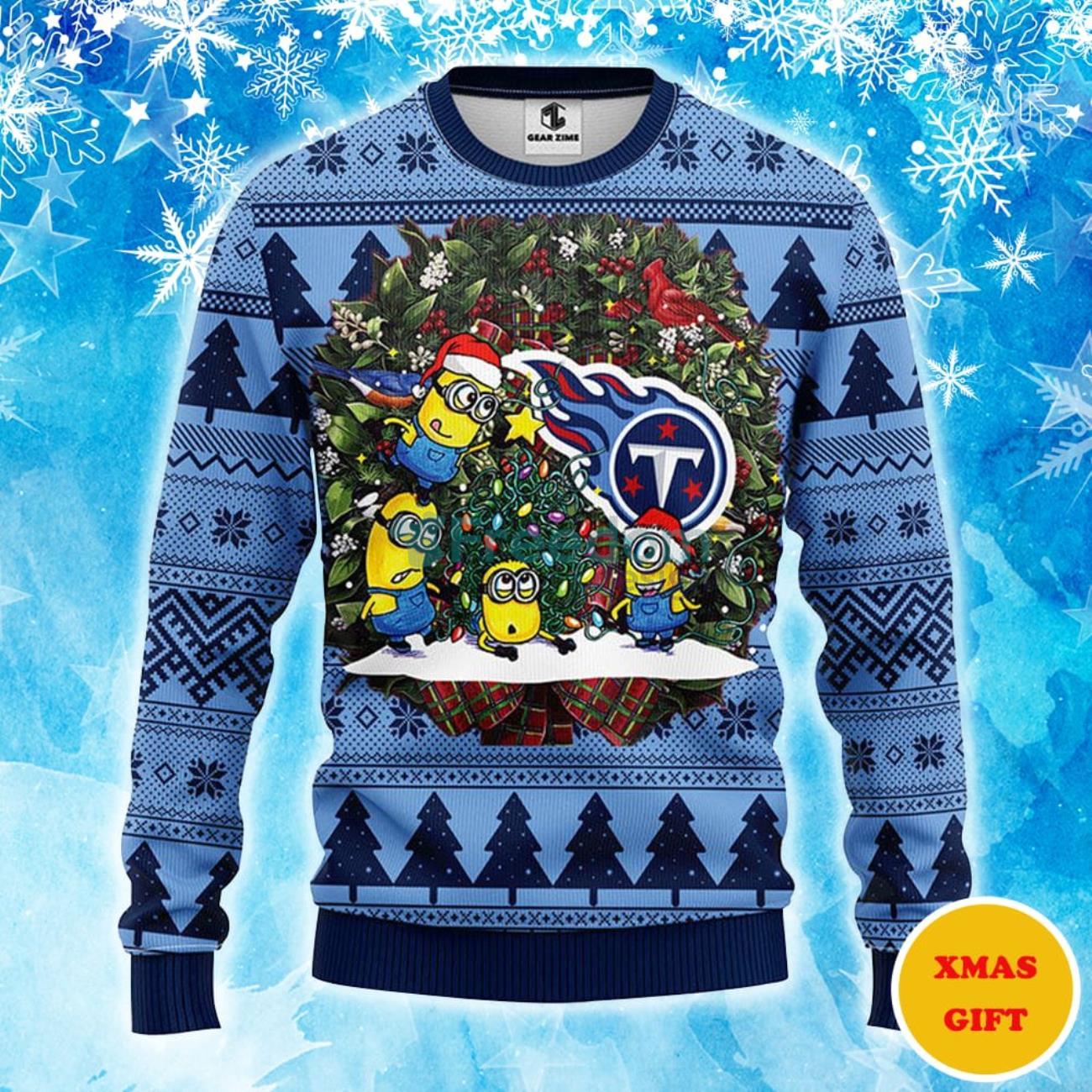 Tennessee Titans Minion Christmas AOP Sweater Product Photo 1