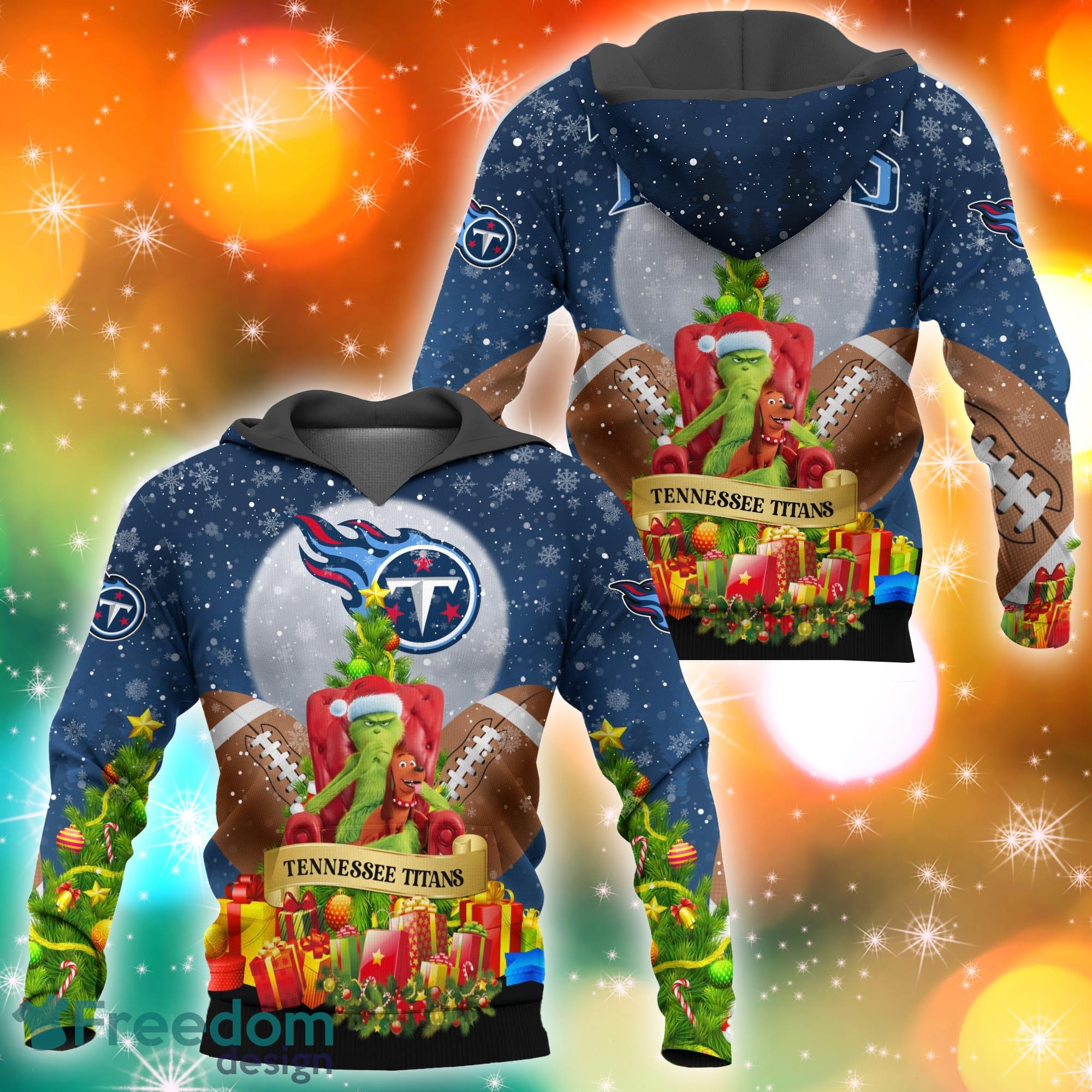 Tennessee Titans NFL Grinch Christmas Tree 3D Hoodie Pullover