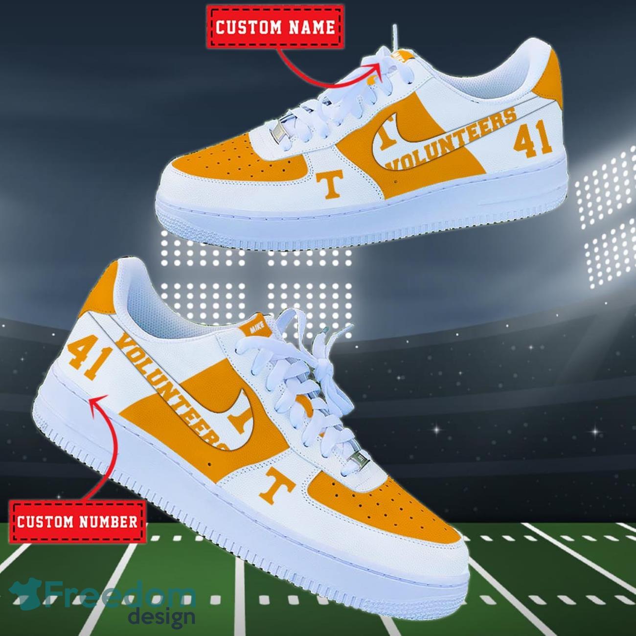 Tennessee Volunteers NCAA Air Force Shoes Custom Name Product Photo 2