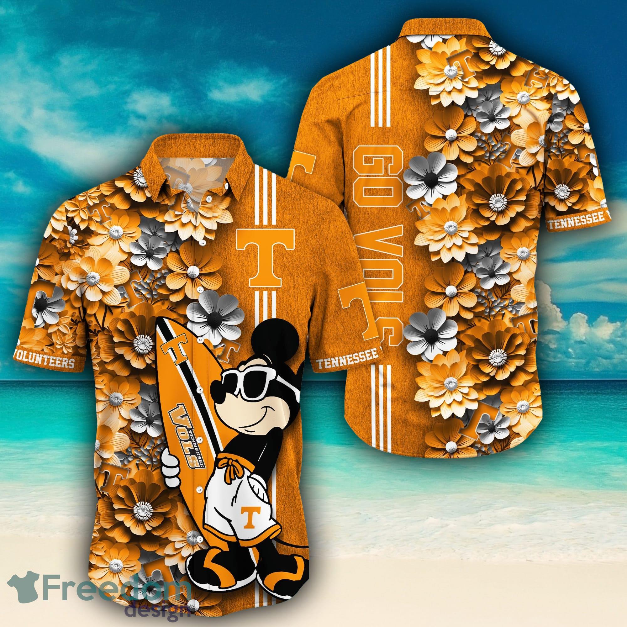 Tennessee Volunteers Tropical Floral Custom Name Aloha Hawaiian Shirt