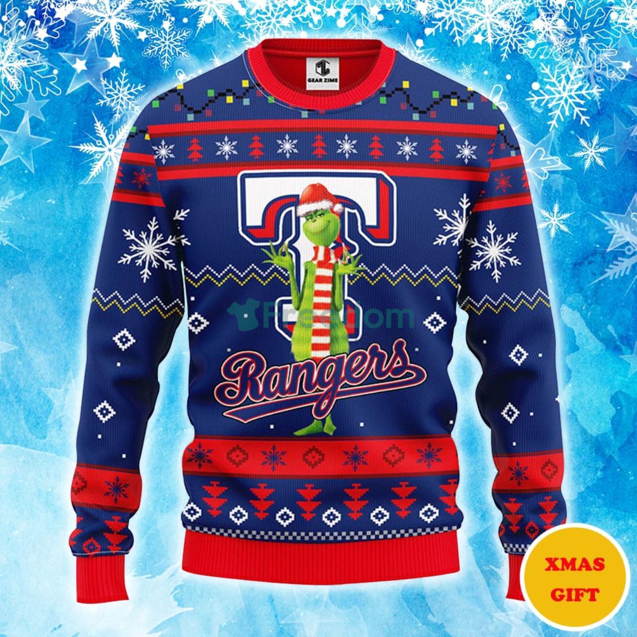 Texas Rangers New Trends Custom Name And Number Christmas Hawaiian Shirt -  Freedomdesign