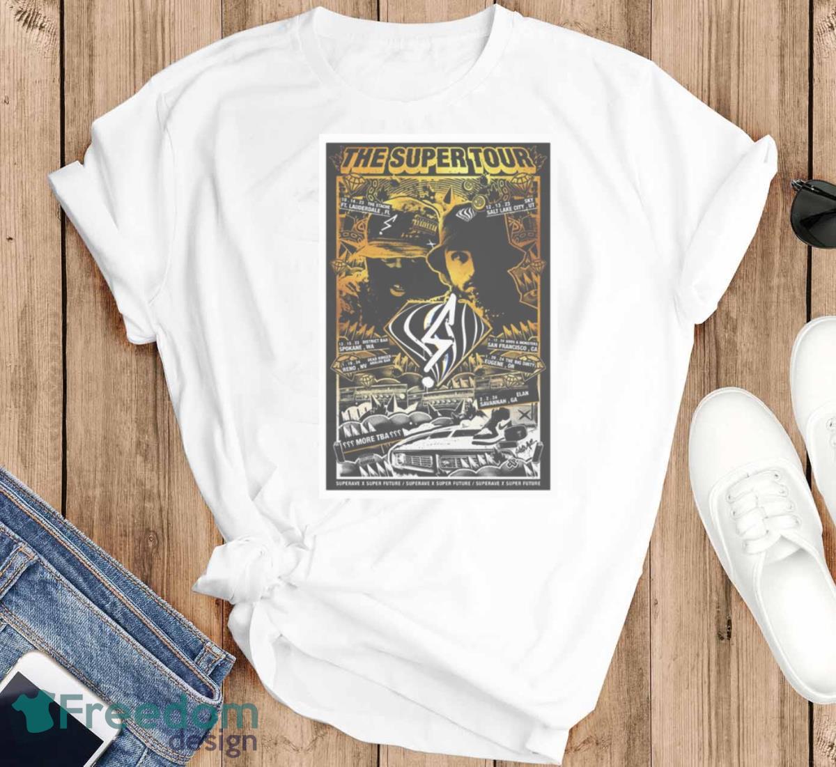 The Super Tour 2023 Super Future And FT Superave Photo Poster Design T Shirt - T-SHIRT FLAT