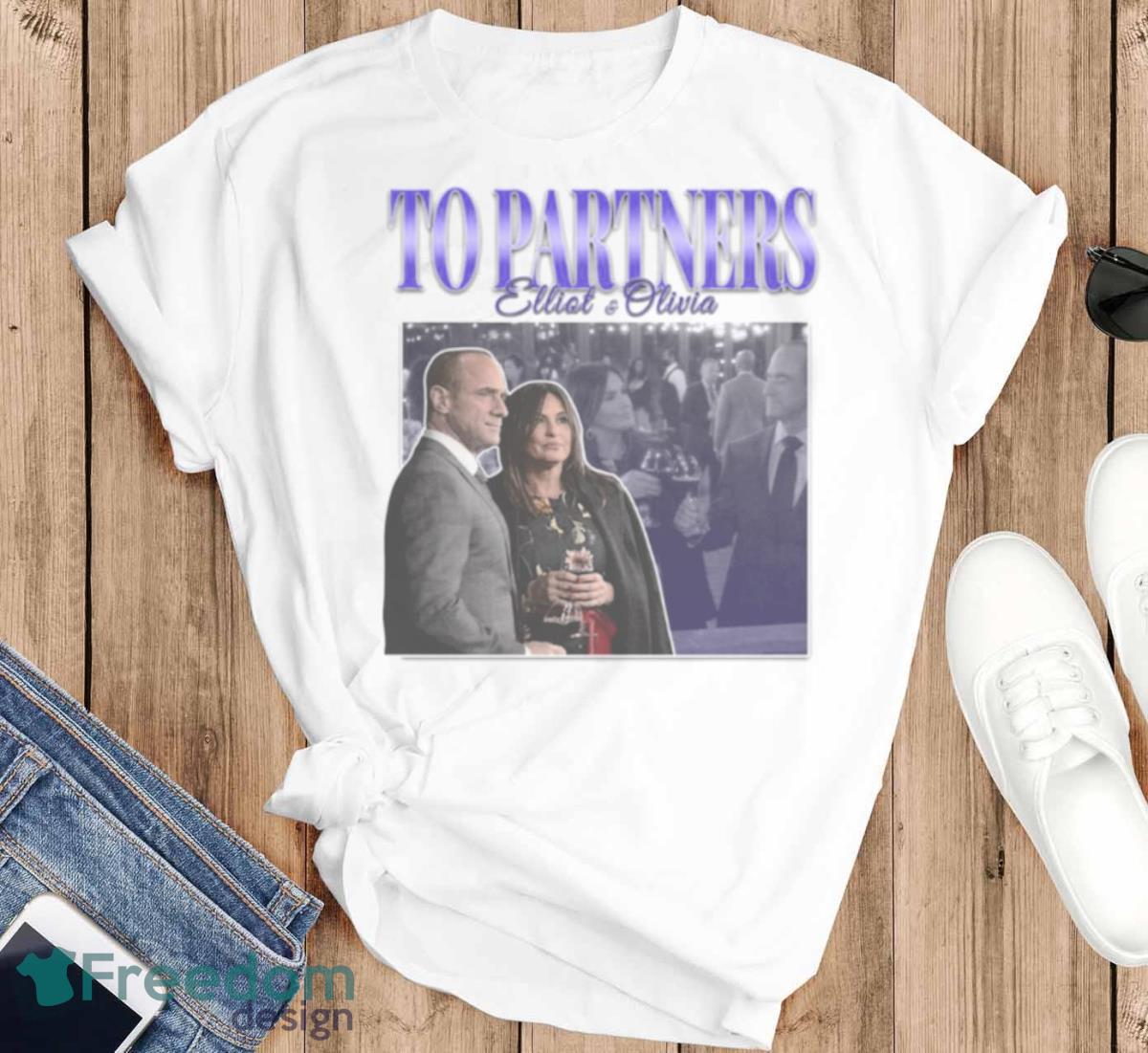 To Partners Eo Bensler Olivia Benson Elliot Stabler 90s Shirt - T-SHIRT FLAT