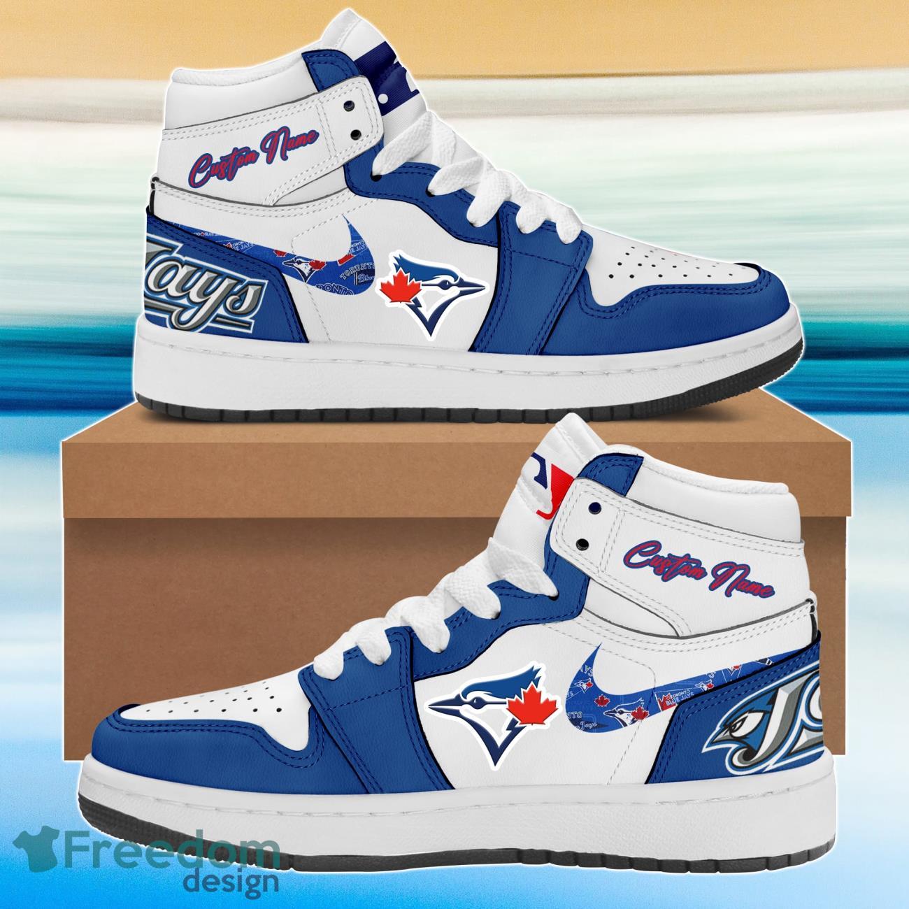 Toronto Blue Jays Air Jordan 4 Sneakers Shoes For Men And Women