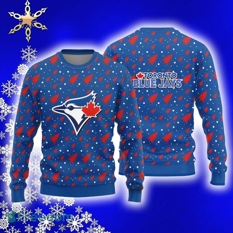 Toronto Blue Jays Teams Pine Tree Patterns Pattern Knitted Sweater For  Christmas - Freedomdesign