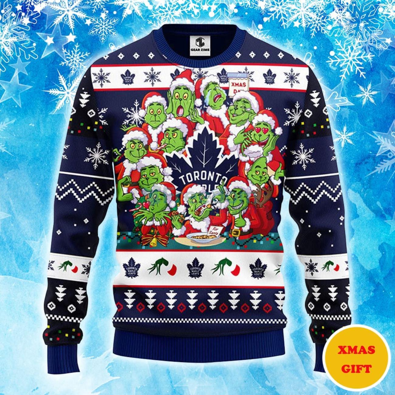 Toronto Maple Leafs Fans Pattern Merry Ugly Christmas Sweater -  Freedomdesign