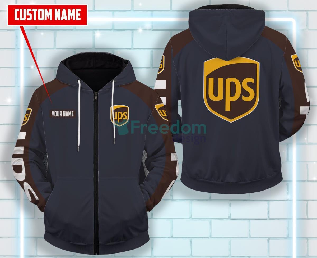 United Parcel Service All Over Printed 3D Custom Name Zip Hoodie Product Photo 1