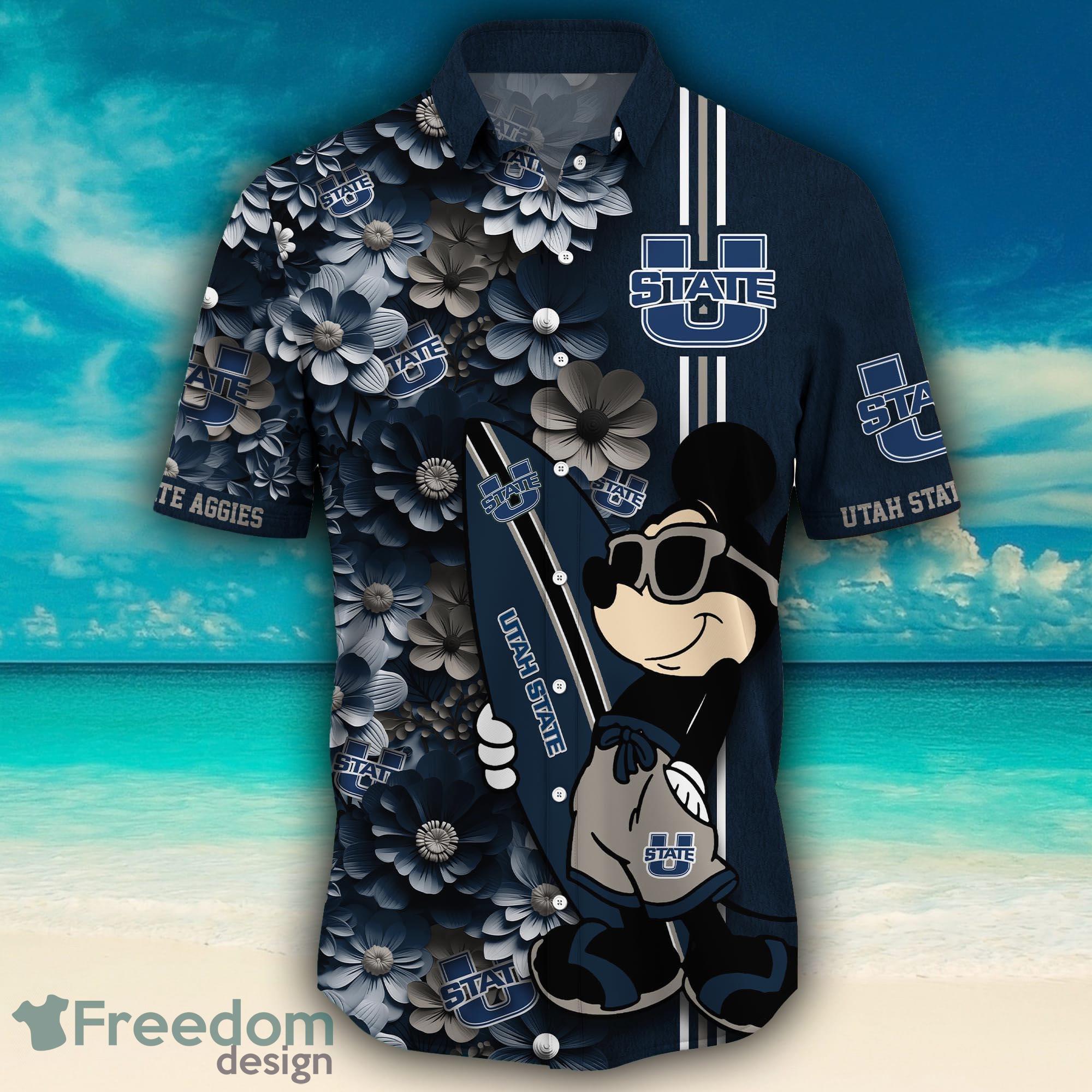 NCAA Utah State Aggies Flower Cheap Hawaiian Shirt 3D