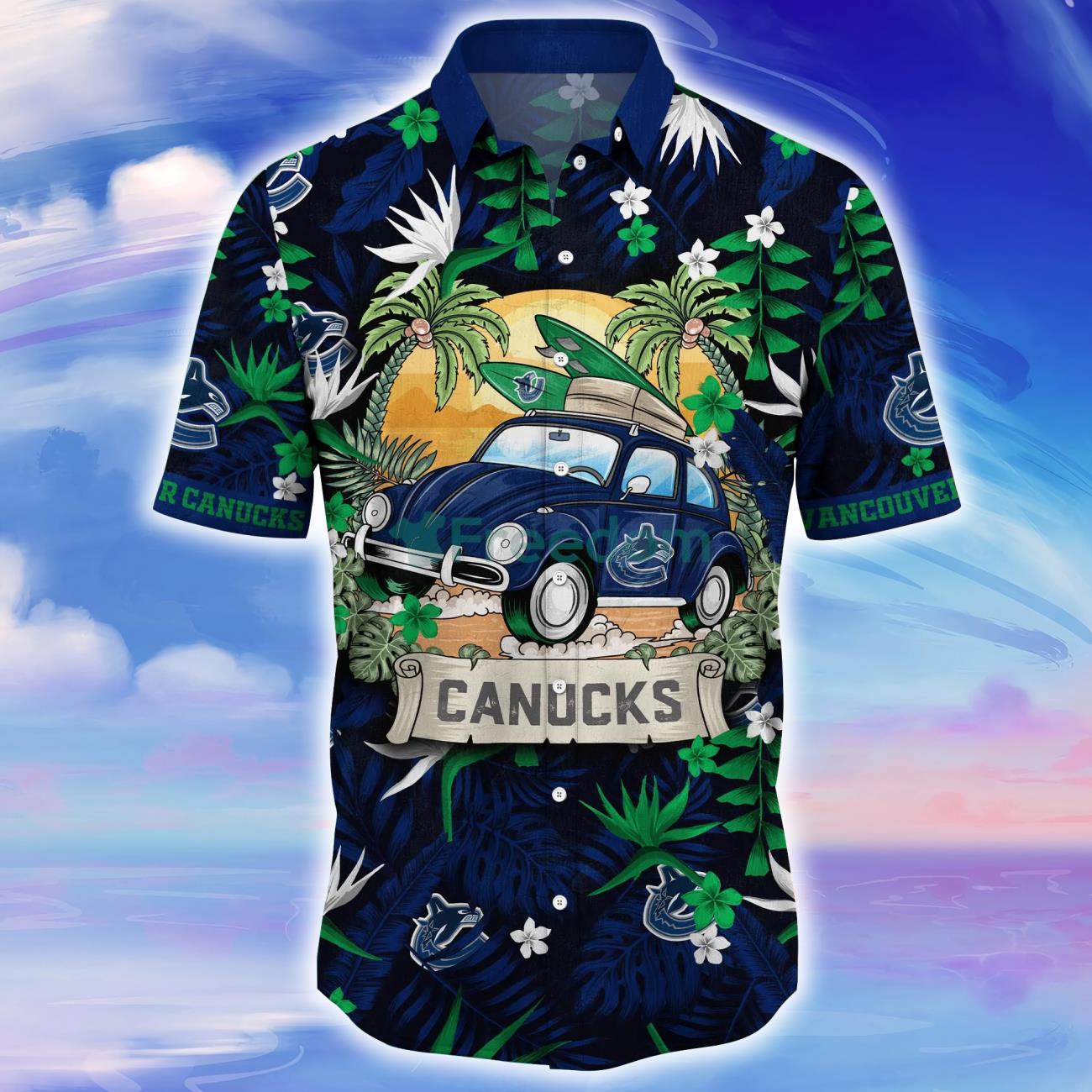 NHL Vancouver Canucks Special Hawaiian Shirt With Design Button
