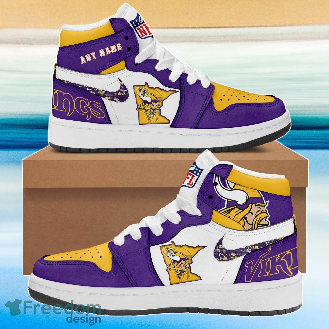 Vikings City Air Jordan Hightop Custom Name Product Photo 1